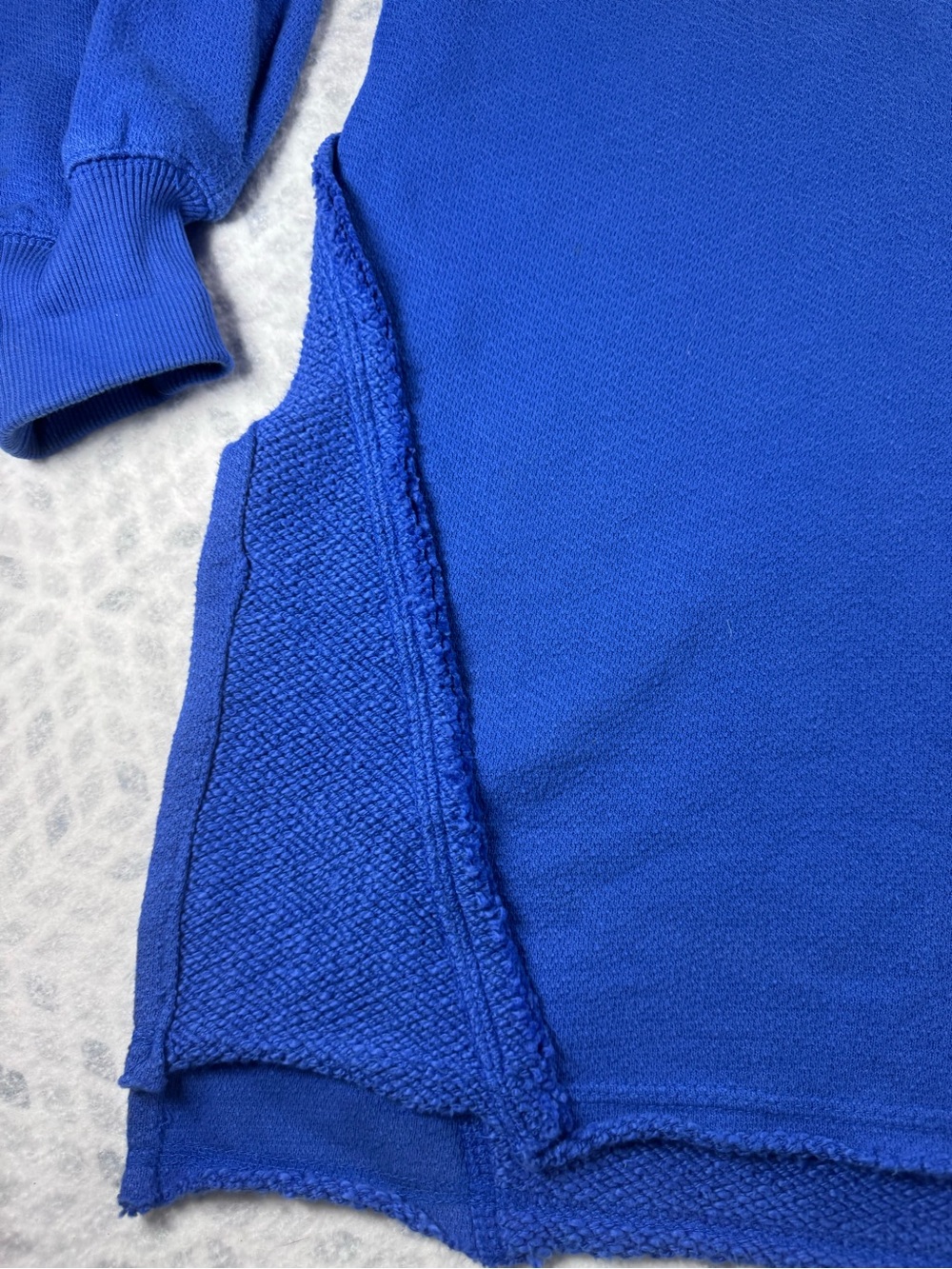 We The Free Royal Blue Ribbed Mock Neck Pullover Tunic Dress Comfy Sweatshirt - Picture 4 of 17